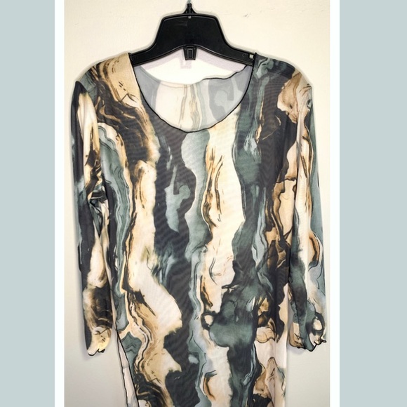 Marble Print Split Side Cover Up #142 - Picture 3 of 9